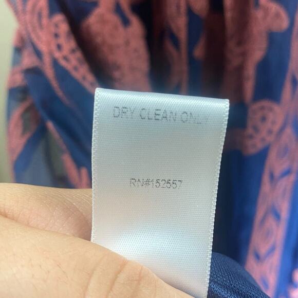 Magnolia Maxi Dress S Lace Embroidered Empire Waist Spaghetti Strap V Neck Navy - Picture 10 of 13